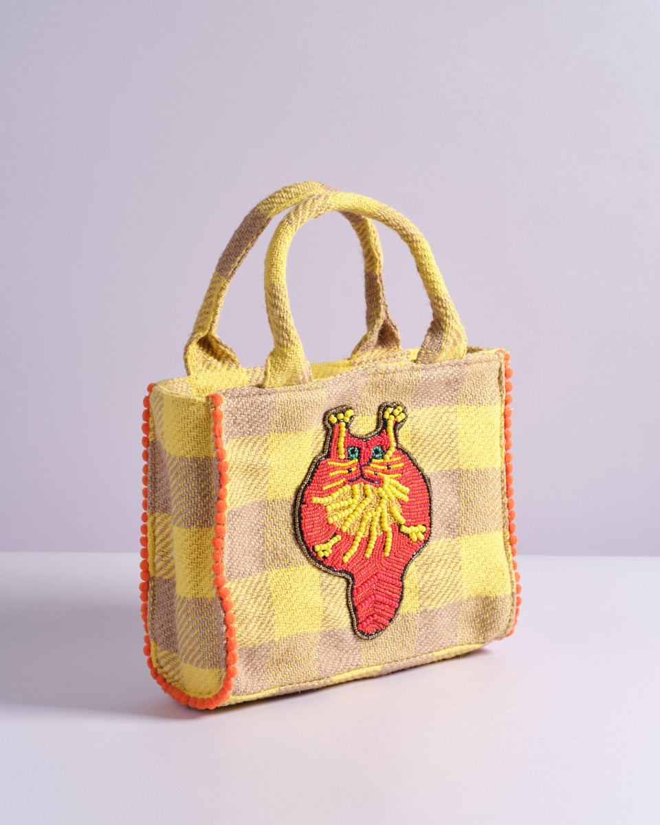 Beaded Tote (Petrified Cat)