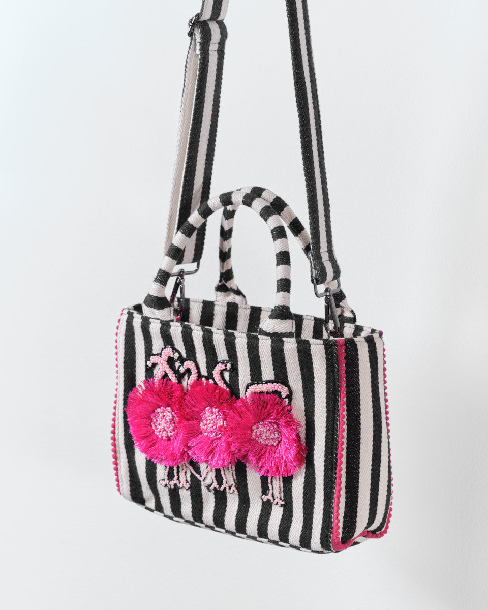 Beaded Tote (Flamingo Can Can)