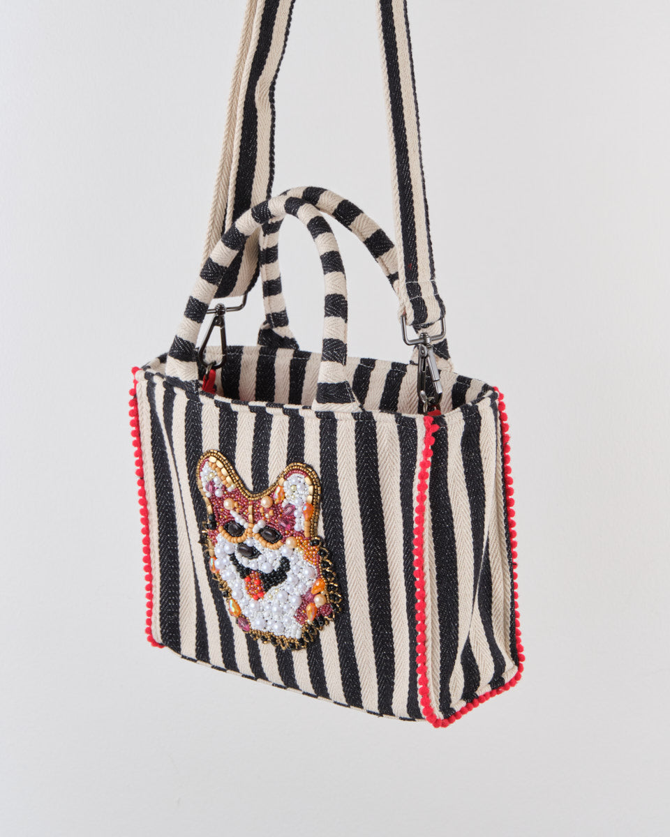 Beaded Tote (Cute Corgi)