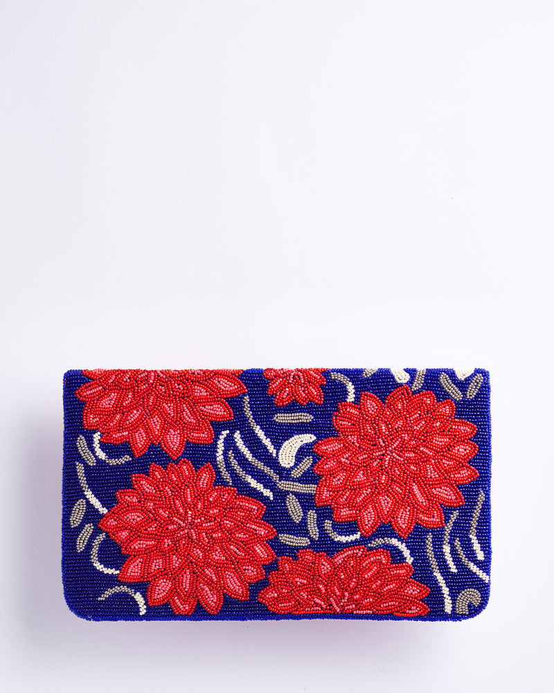 Red beaded clutch bag sale