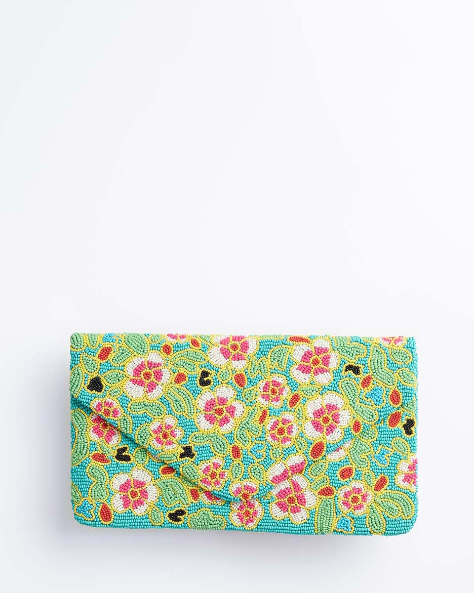Handbeaded Clutch (Peranakan Foliage)