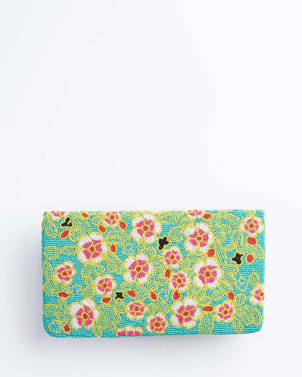 Handbeaded Clutch (Peranakan Foliage)
