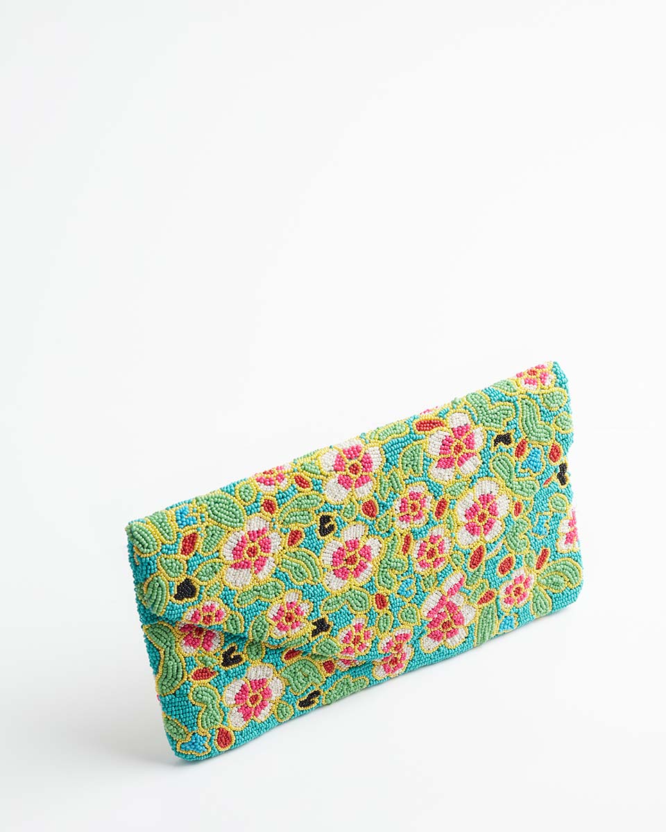 Handbeaded Clutch (Peranakan Foliage)