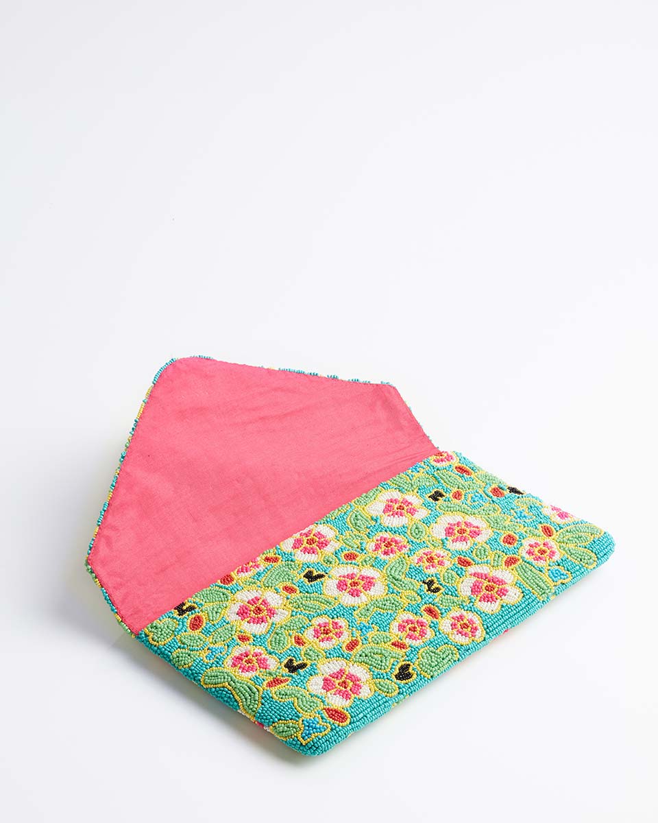 Handbeaded Clutch (Peranakan Foliage)