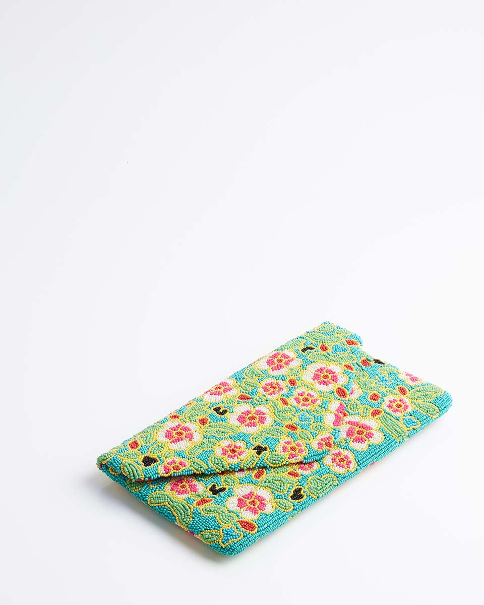 Handbeaded Clutch (Peranakan Foliage)
