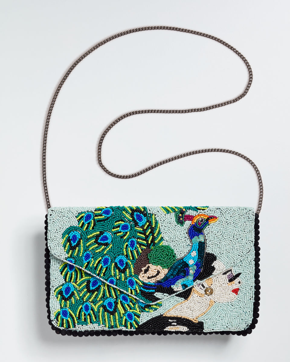 Handbeaded Clutch (Peacock Girl)