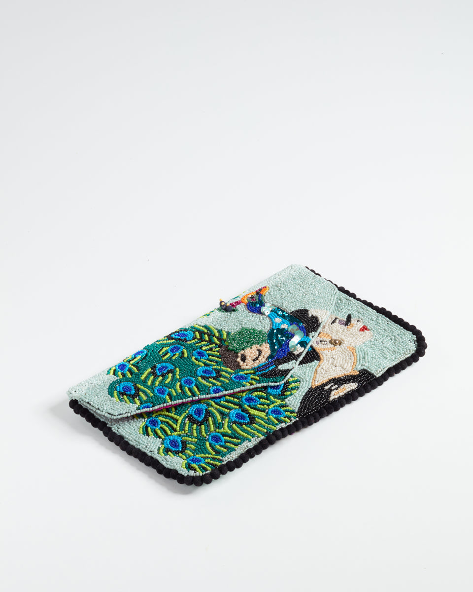 Handbeaded Clutch (Peacock Girl)